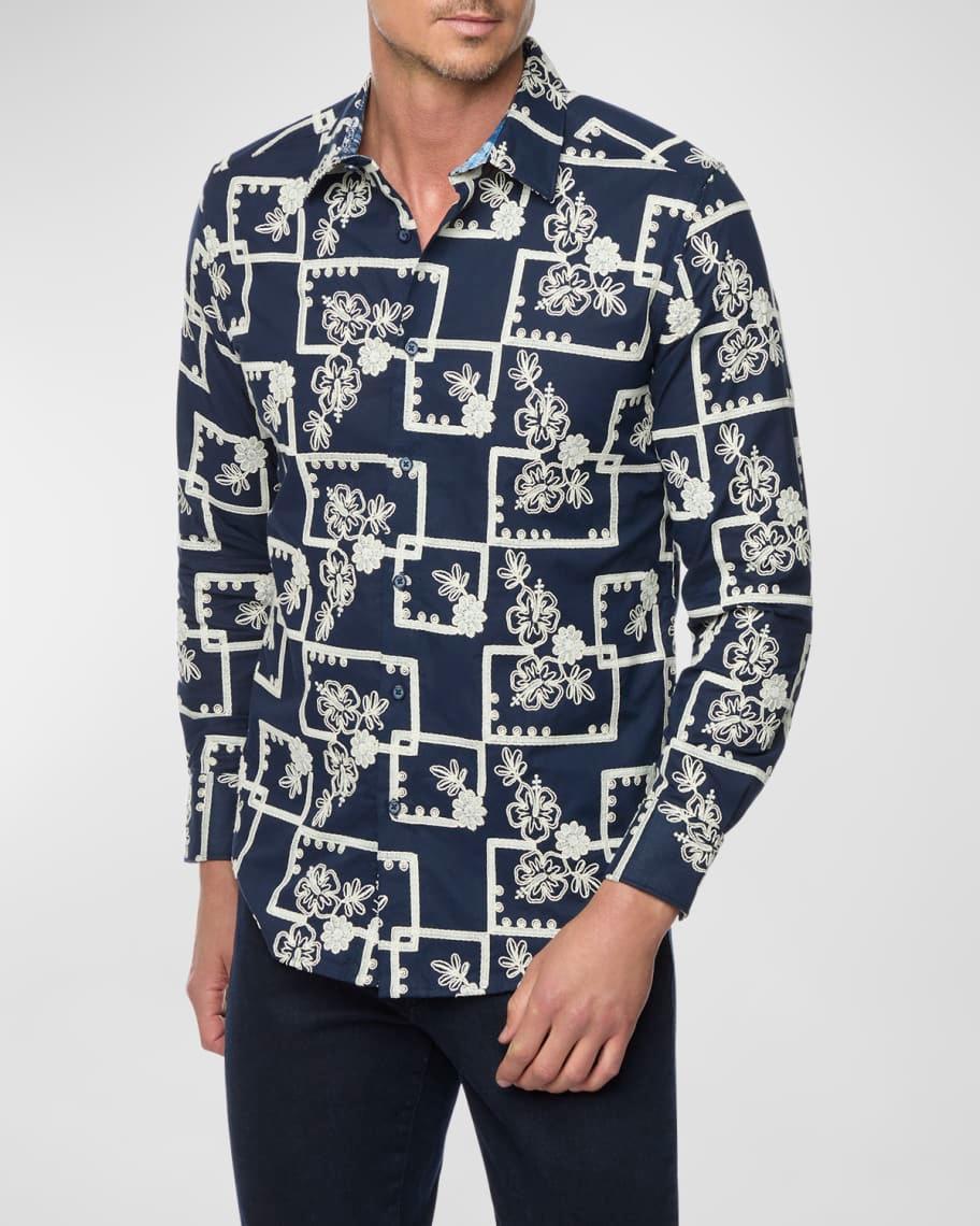 Mens Oleander Hawaiian Floral Sport Shirt Product Image