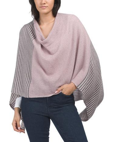 Cashmere Cowl Neck Poncho for Women | Metal/Cashmere Product Image