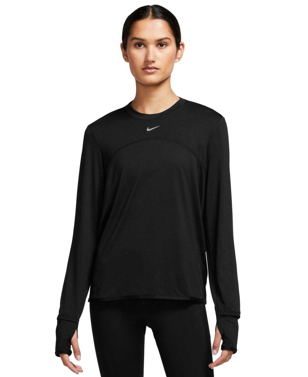 Nike Womens Dri-fit Swift Element Uv Crewneck Top - Fireberry/bordeaux/heather Product Image