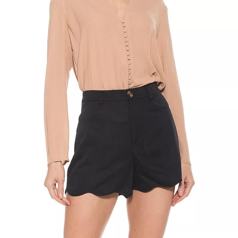 Womens ALEXIA ADMOR Alice Scalloped Shorts Blue Product Image