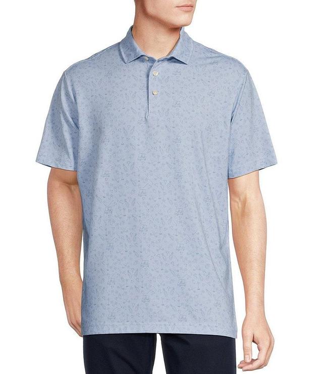 Cremieux Blue Label Performance Stretch Golf Print Short Sleeve Polo Shirt Product Image