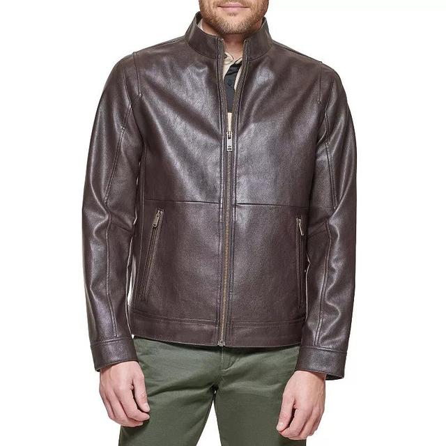 Dockers Mens Faux Leather Racer Jacket Product Image