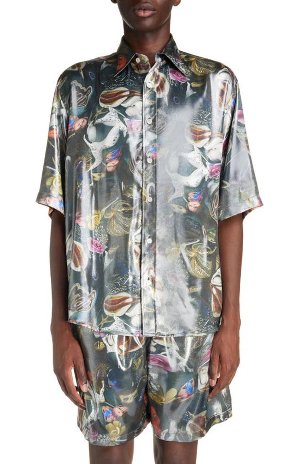 Per B. Sundberg Print Button-up Shirt In Multicolor Product Image