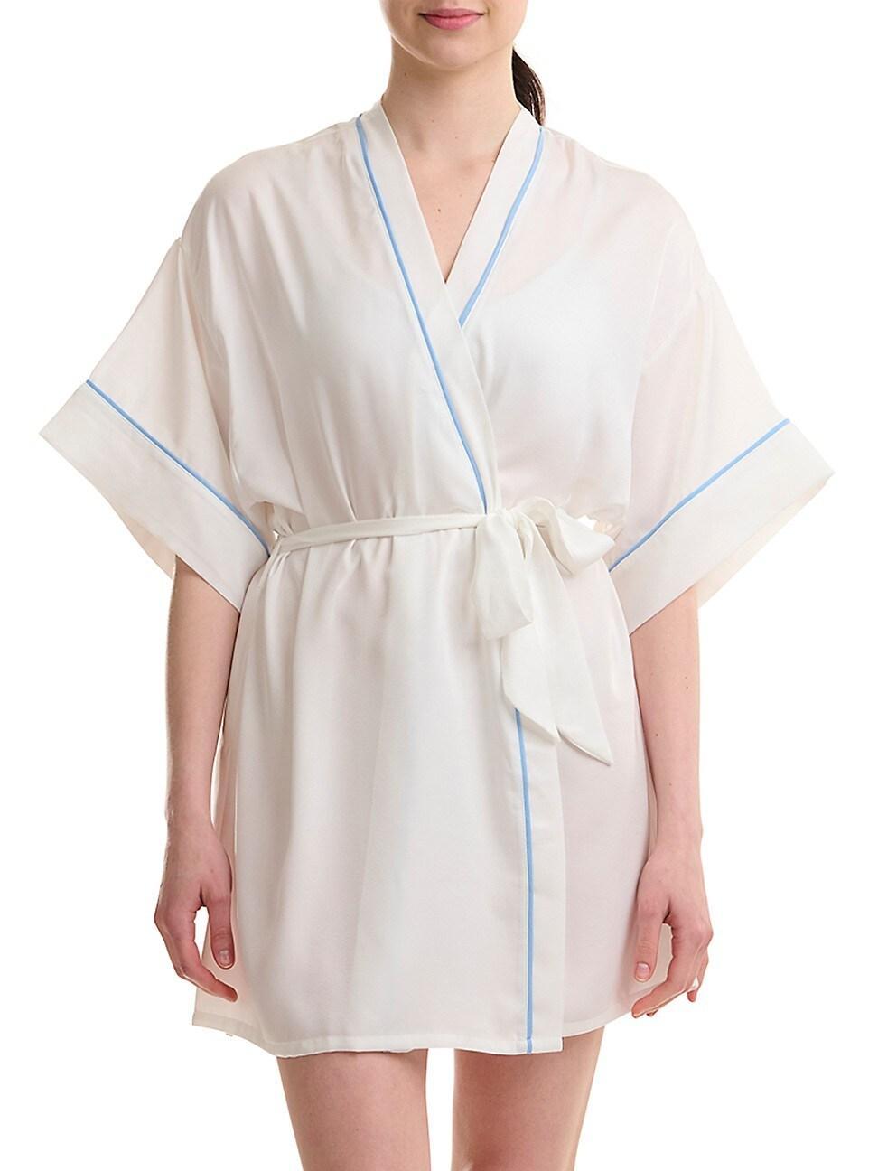 Womens Semi-Sheer Short-Sleeve Robe Product Image