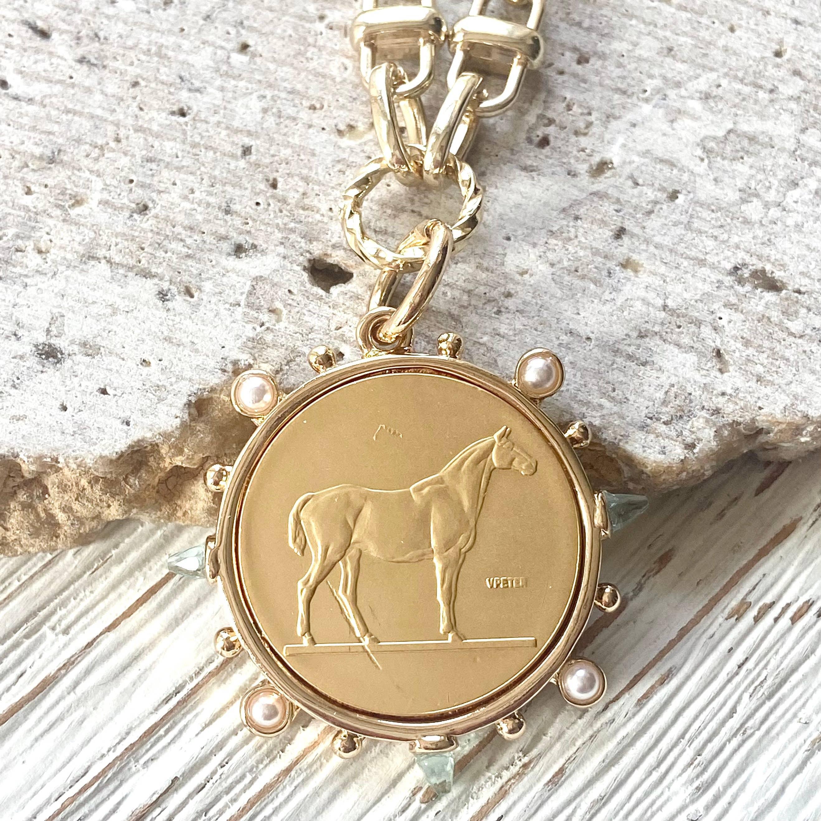 Horse coin equestrian jewelry necklace Product Image