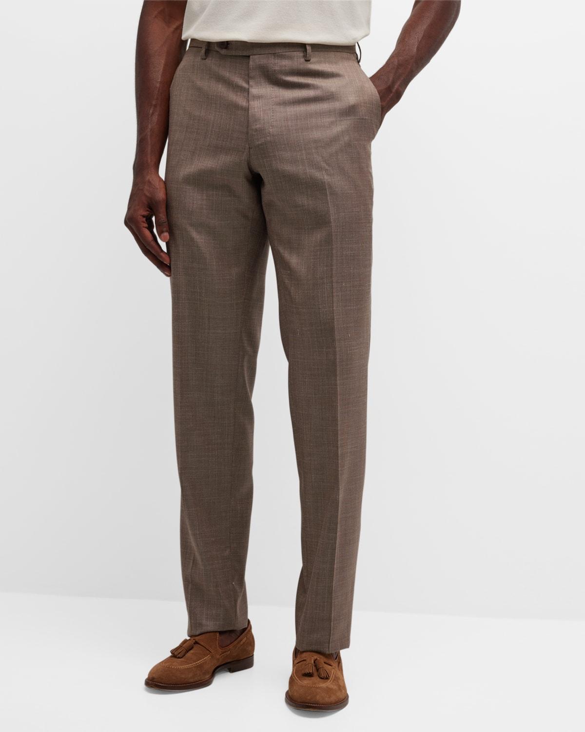 Mens Flat Front Trousers Product Image