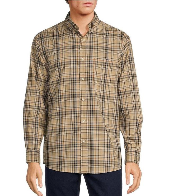 Roundtree & Yorke TravelSmart Easy Care Long Sleeve Large Plaid Sport Shirt Product Image