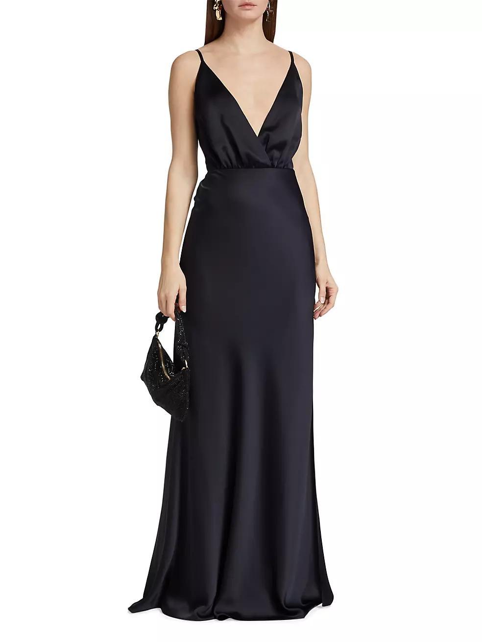 Vick V-Neck Satin Gown Product Image