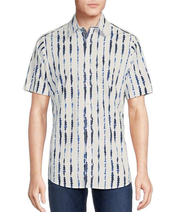 Cremieux Big & Tall Geometic Vertical Print Short Sleeve Shirt Product Image