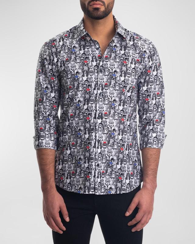 Mens Printed Button-Down Shirt Product Image