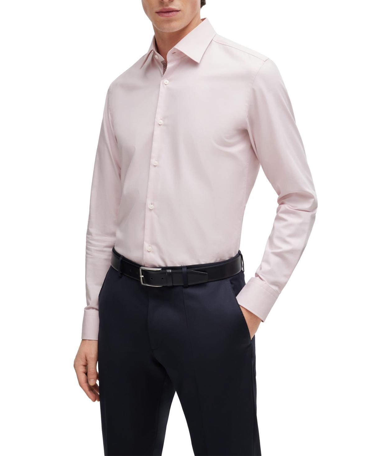 Mens Slim Fit Shirt in Easy Iron Stretch Cotton Twill Product Image