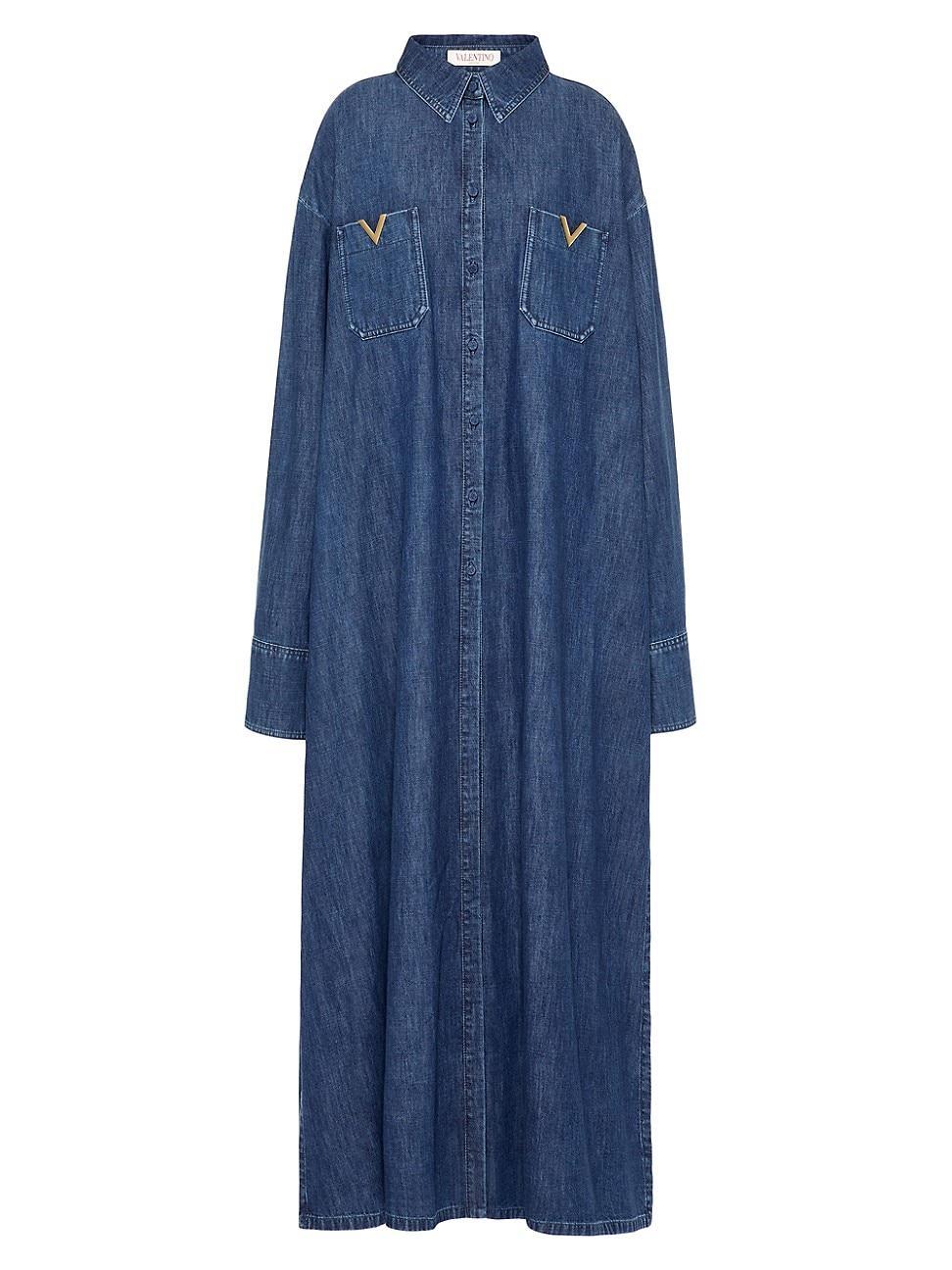 Womens Chambray Denim Long Dress product image