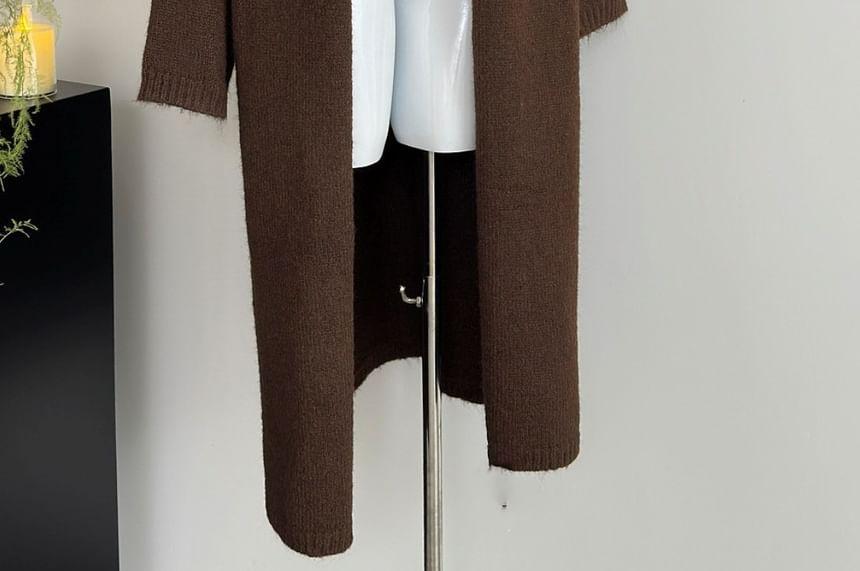 Open Front Plain Long Coat Product Image