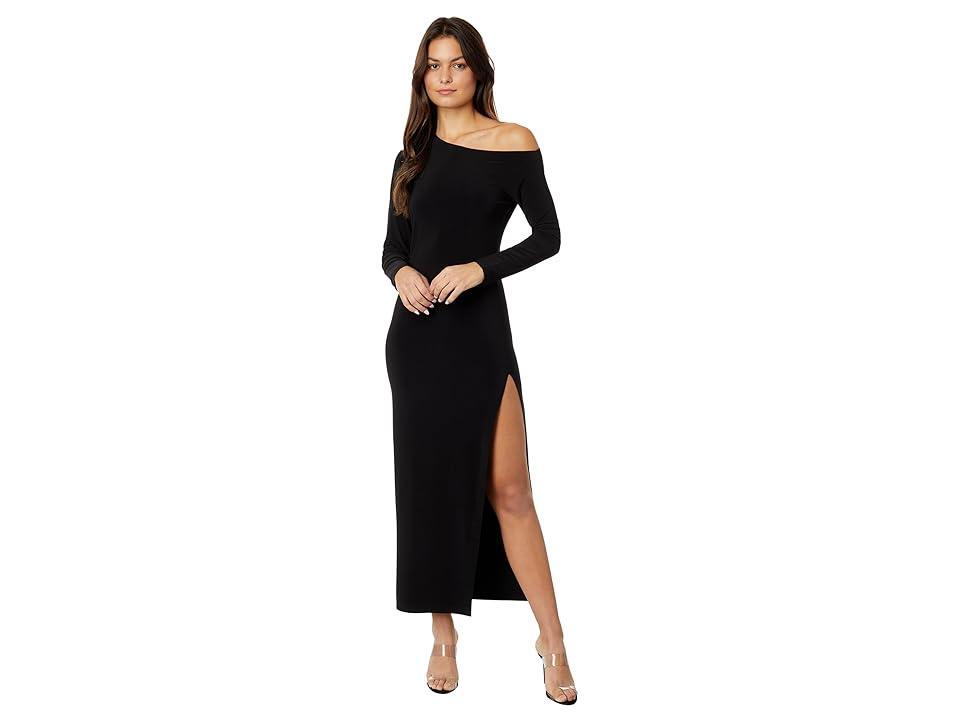 3/4 Sleeve Drop-Shoulder Side-Slit Gown Product Image