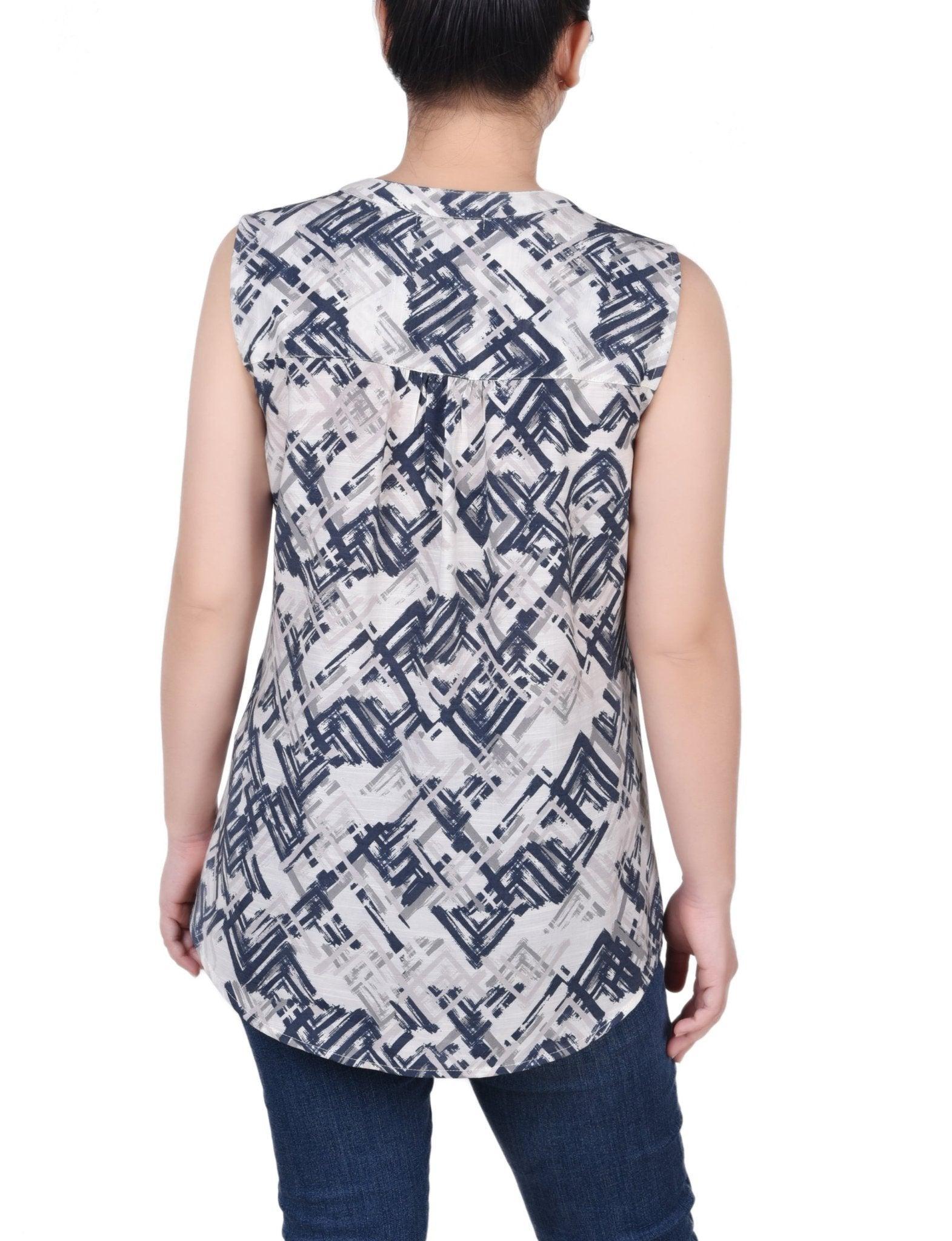 Sleeveless Pintucked Blouse - Petite Product Image