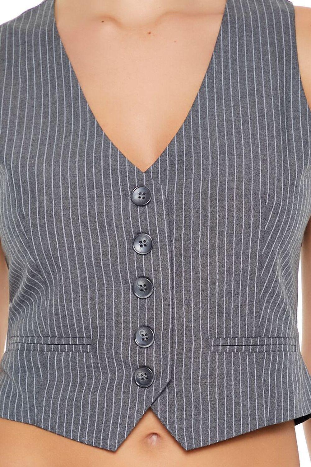 Pinstriped Cropped Vest | Forever 21 Product Image