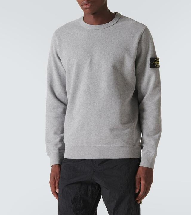 STONE ISLAND Compass Cotton Fleece Sweatshirt In Grey Product Image