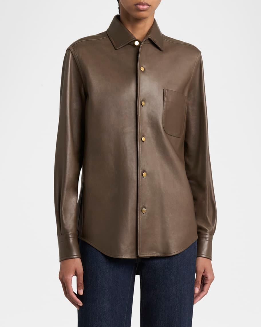 Valeria Vintage Plonge Leather Shirt Product Image