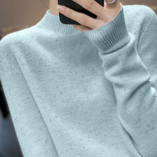 Mock Neck Melange Sweater Product Image