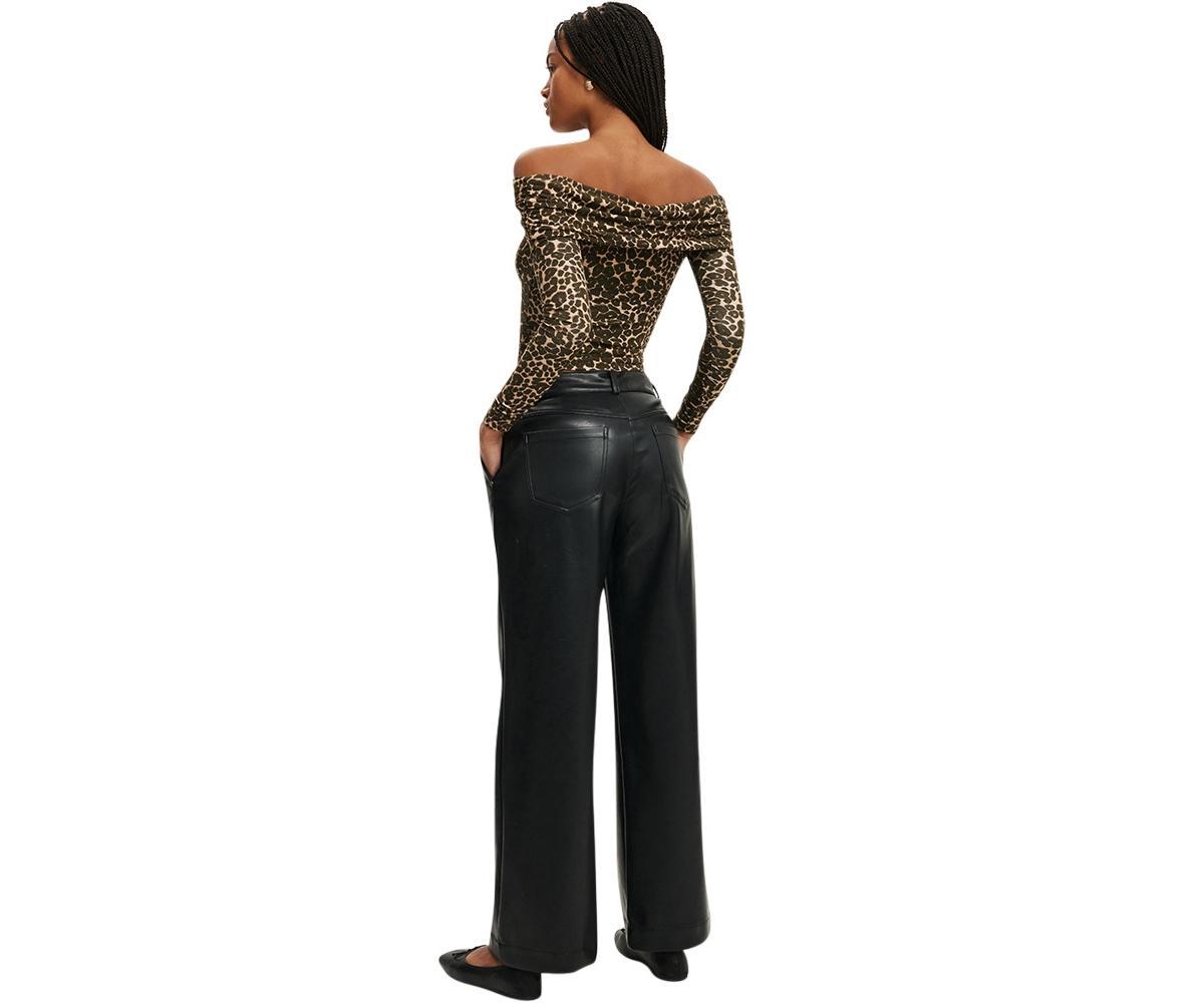 Cotton On Womens Faux Leather Wide Leg Pant Product Image