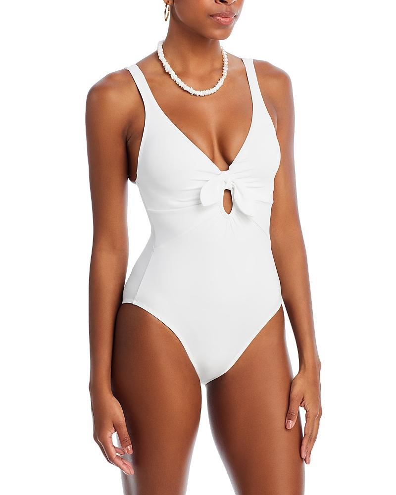 Womens Ava Plunge Bow One-Piece Swimsuit Product Image