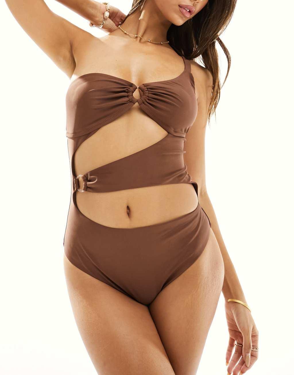 We Are We Wear Maia swimsuit in coffee Product Image