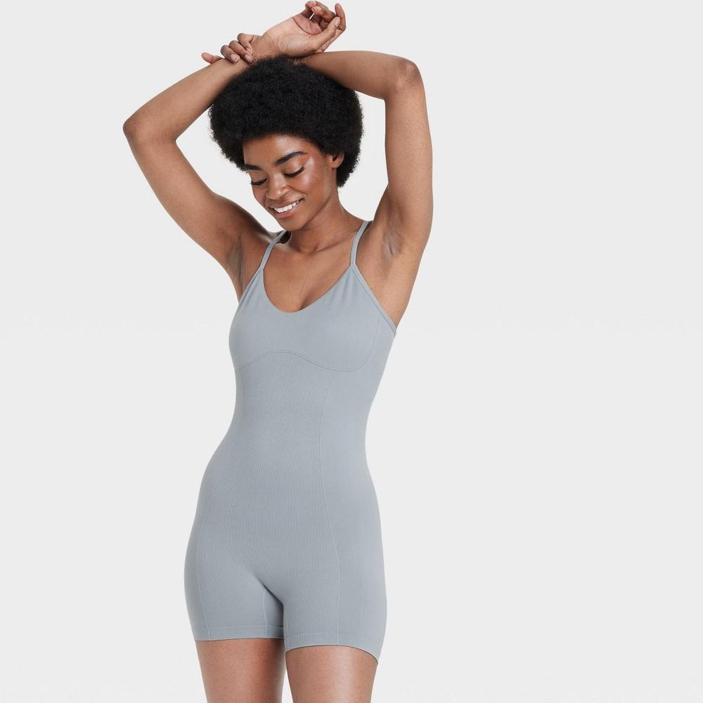 Womens Seamless Romper - Colsie Gray L Product Image