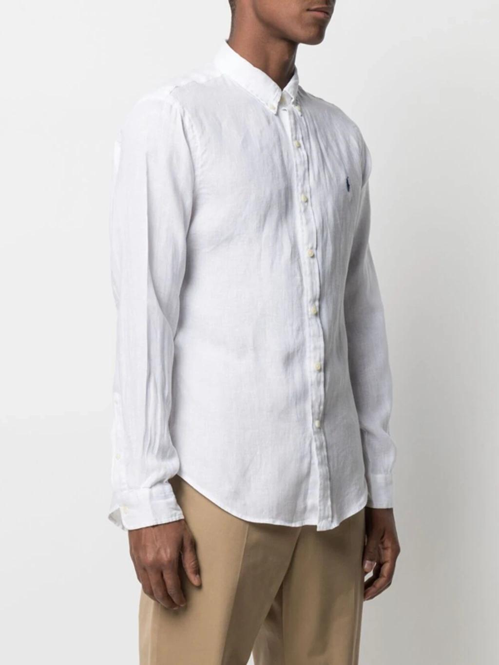 Logo Embroidered Poplin Shirt In White Product Image