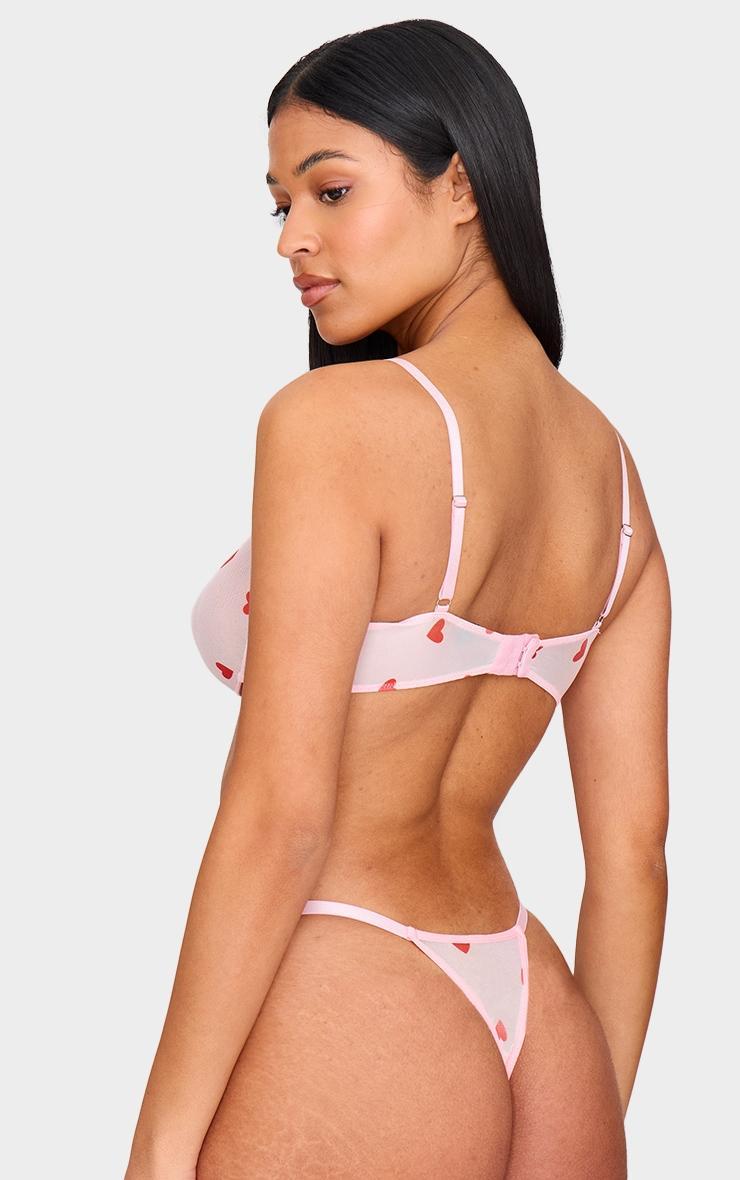 Pink Mesh Heart Thong Product Image