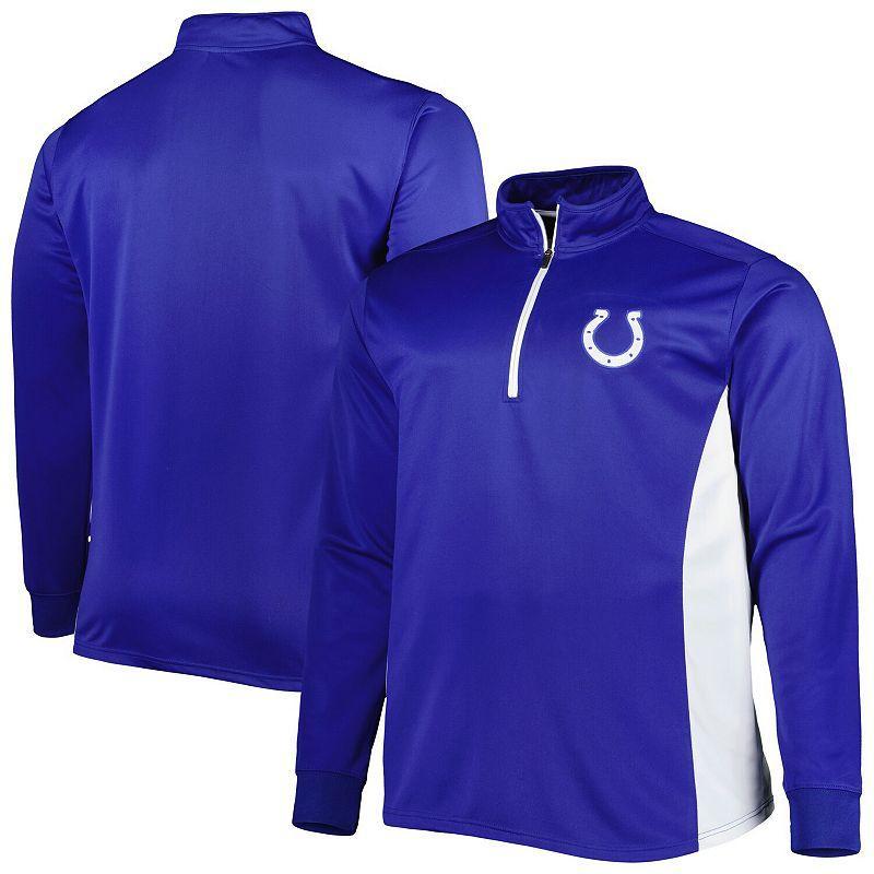 Mens Royal Indianapolis Colts Big & Tall Quarter-Zip Top Product Image