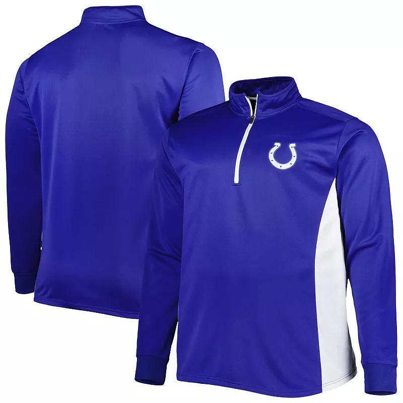 Mens Royal Indianapolis Colts Big & Tall Quarter-Zip Top Product Image