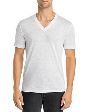 John Varvatos Slim Fit Linen V Neck Tee Product Image