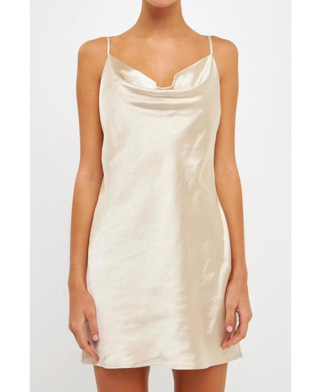 Womens Satin Slip Mini Dress Product Image