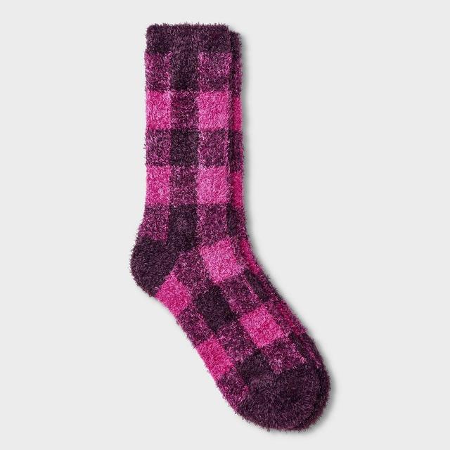 Womens Buffalo Plaid Cozy Crew Socks - Auden 4-10 Product Image