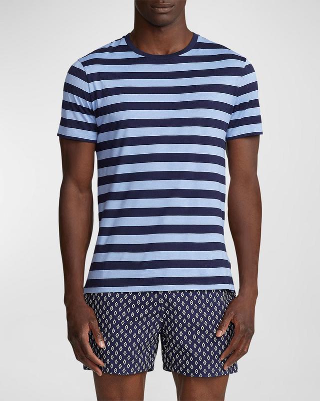 Mens Striped Lisle Crew T-Shirt Product Image