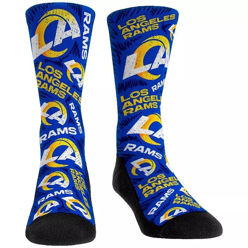 Womens Rock Em Socks Los Angeles Rams Logo Sketch Crew Socks Product Image