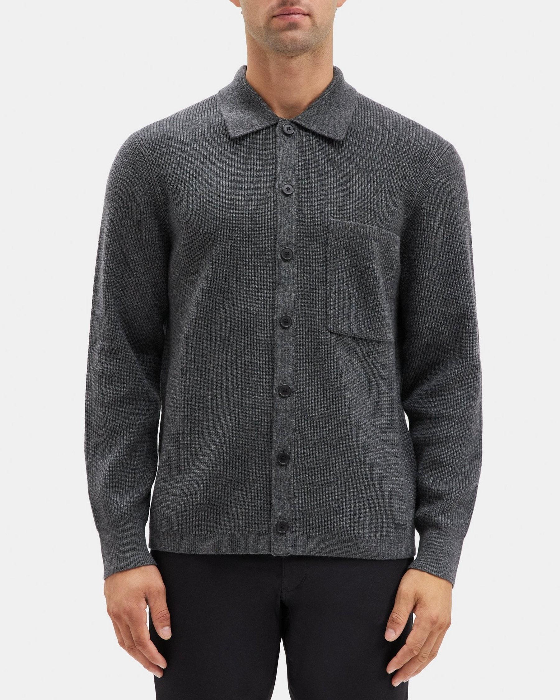 Knit Shirt Jacket in Wool-Cashmere Product Image