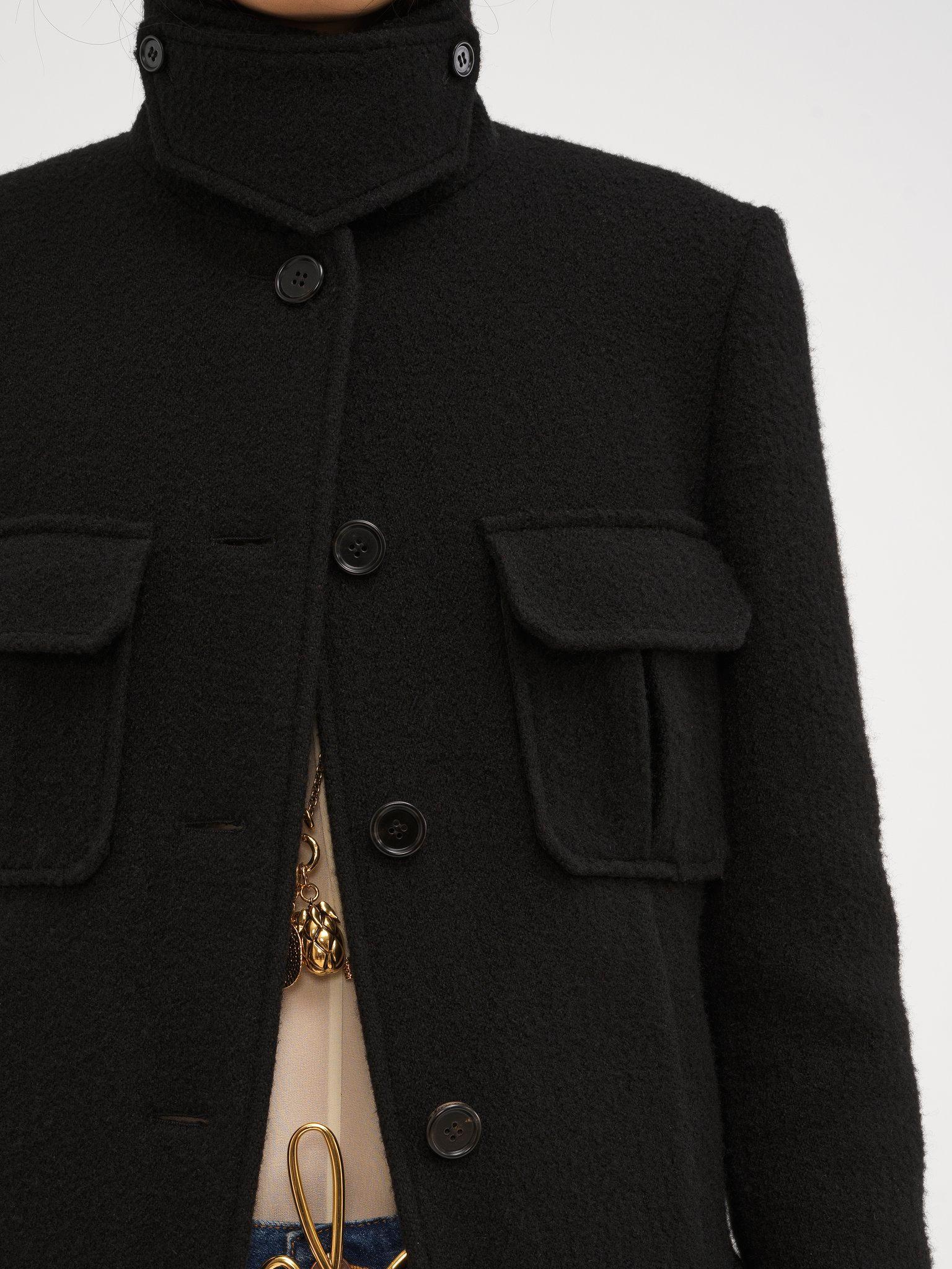 Long officer jacket in bouclé wool Product Image