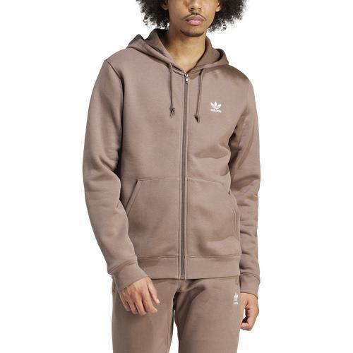 adidas Originals Mens adidas Originals Essential Full-Zip Hoodie - Mens Earth Strata/White Product Image