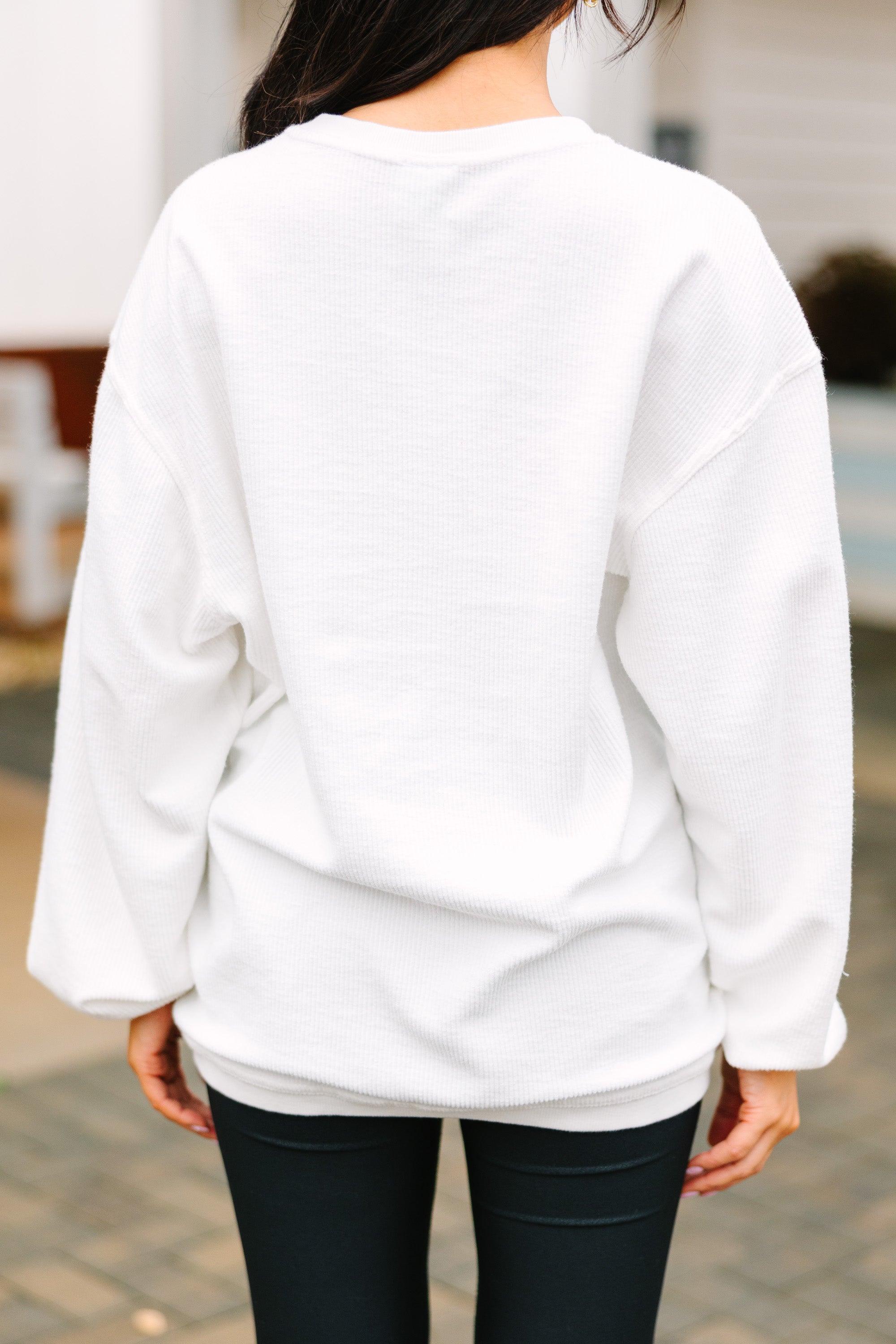 Get Together White Corded Sweatshirt Female Product Image