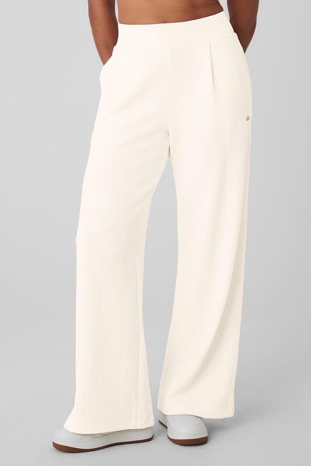 High-Waist Cozy Day Wide Leg Pant - Ivory Female Product Image