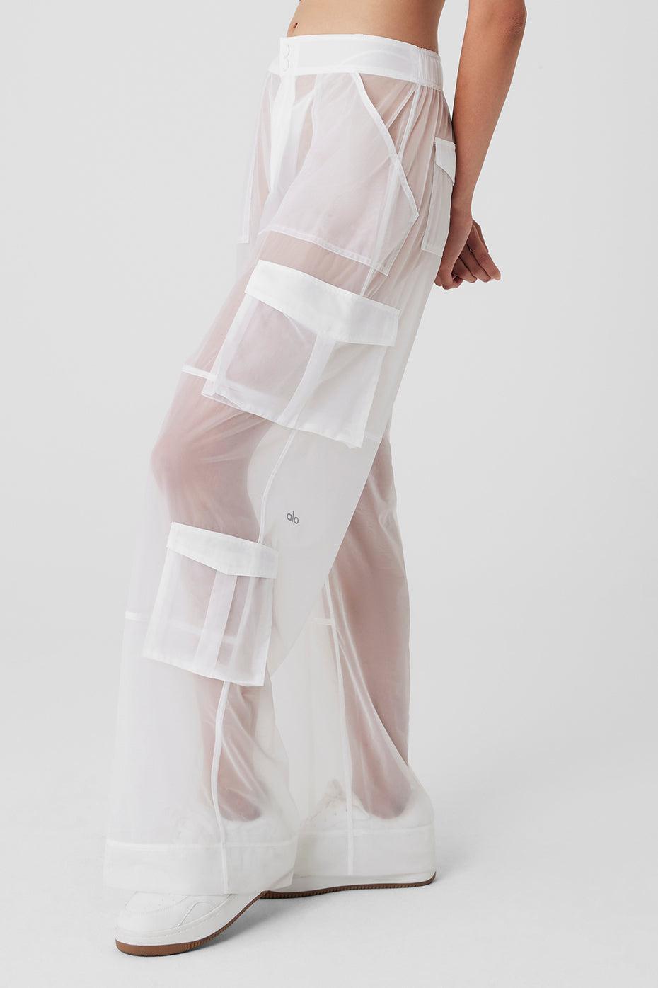 Sheer Effusion Cargo Wide Leg Trouser - White Female Product Image