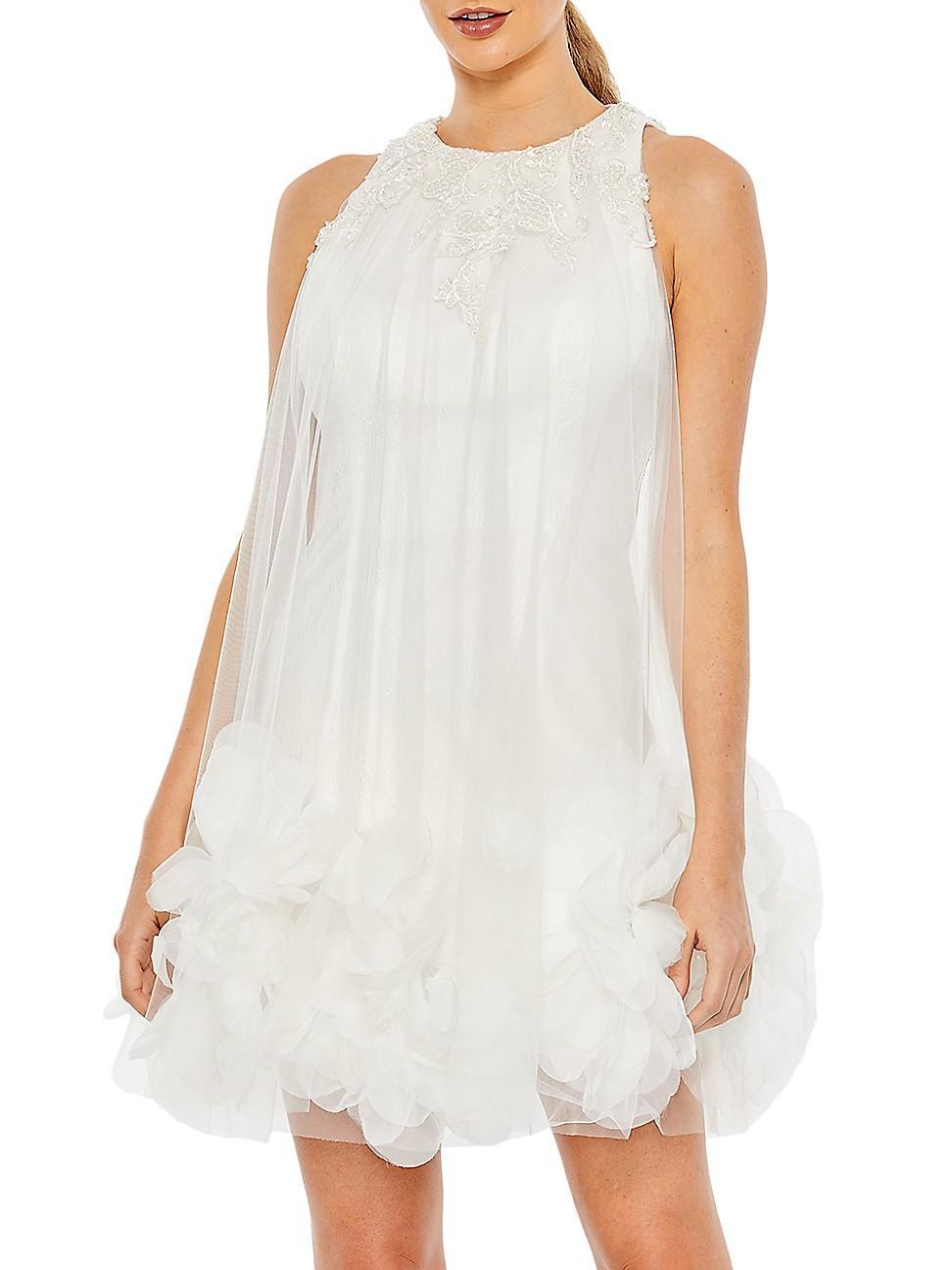 Womens Embroidered Tulle Cocktail Minidress Product Image