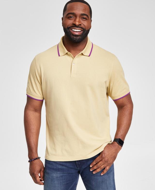 Club Room Mens Regular-Fit Tipped Performance Polo Shirt, Created for Macys Product Image