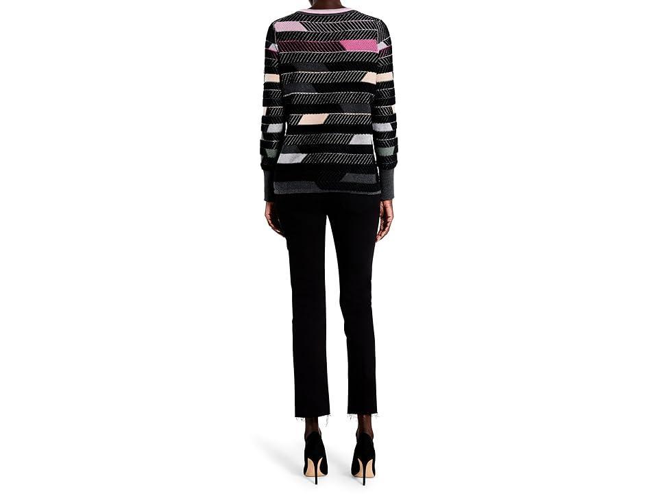 NIC+ZOE Shaded Stripes Cotton Blend Sweater Product Image