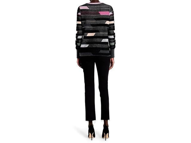 NIC+ZOE Shaded Stripes Cotton Blend Sweater Product Image