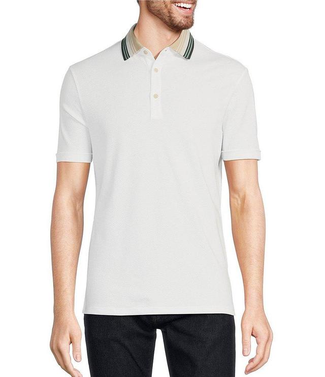 Murano Verdant Vibes Collection Liquid Luxury Slim Fit Solid Short Sleeve Polo Shirt Product Image