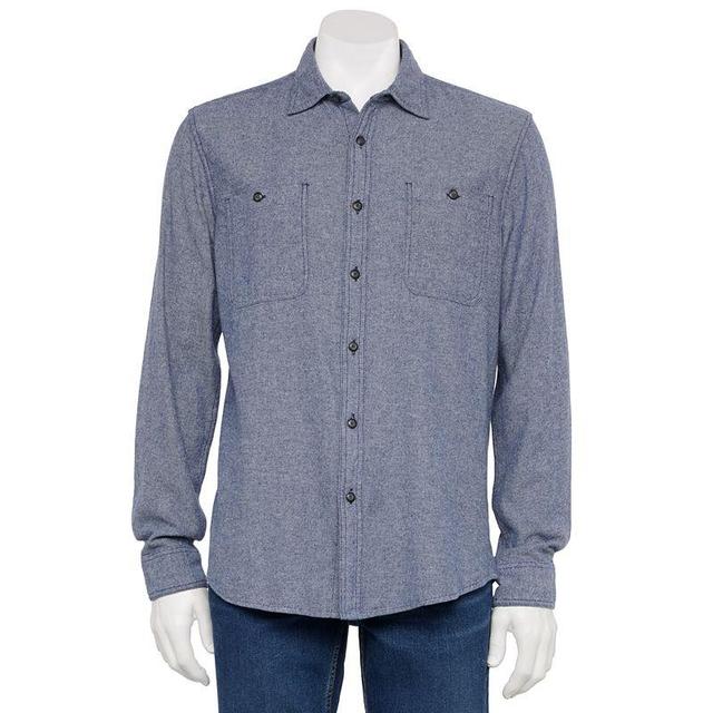 Mens Sonoma Goods For Life Flannel Button-Down Shirt Dark Blue Product Image