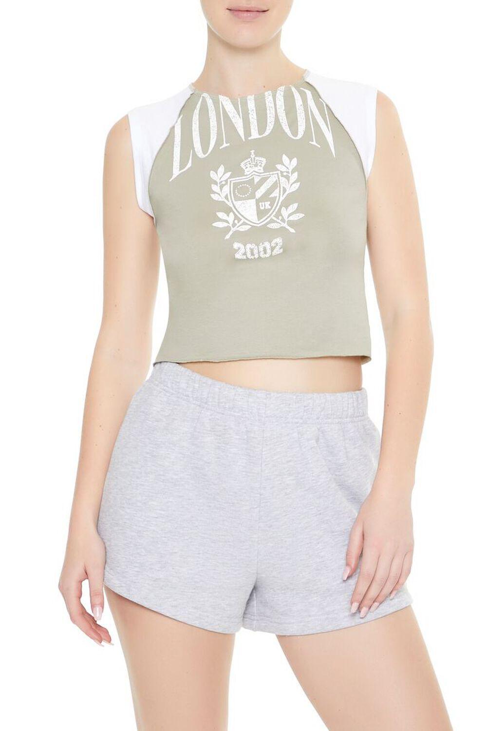 London 2002 Raglan Cropped Tee | Forever 21 Product Image