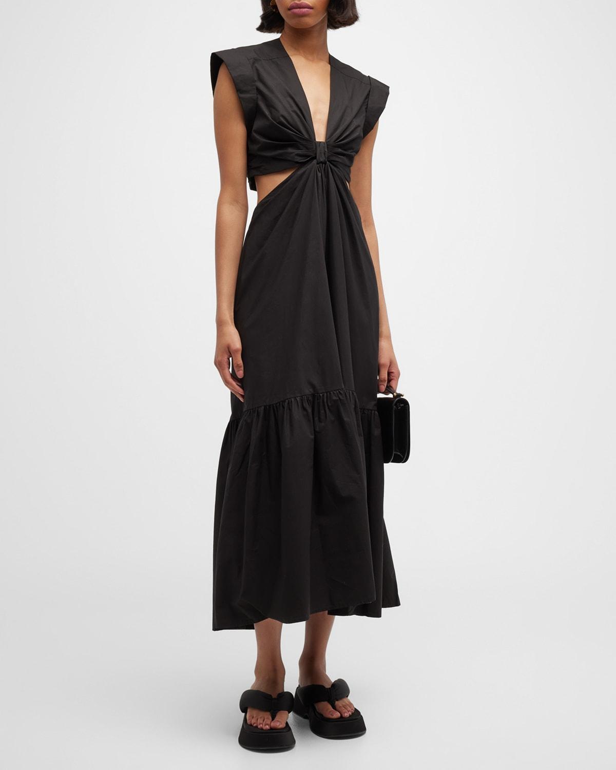 Alexandria Gathered Cut-Out Midi Dress Product Image